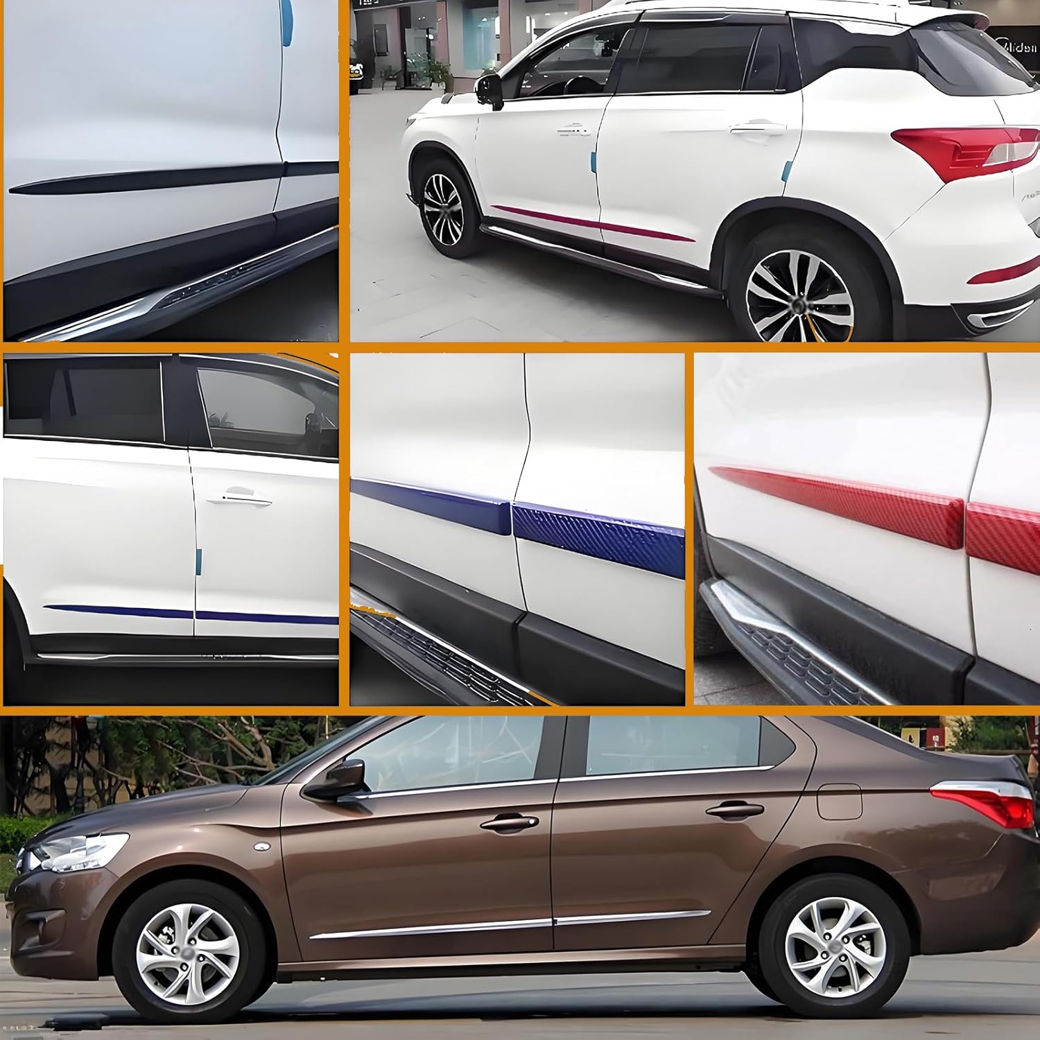 4Pcs Door Side Trim for VW Jetta VII 2018-2025, Car Door Edge Guards Auto Side Door Protector Decorative Protection Strip Body Side Molding Trim,Silver