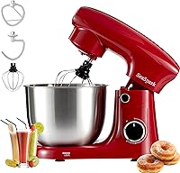 Vista 9 de Batidora de pie, batidora de pie 3 en 1, batidora eléctrica de 5.5 cuartos de galón, mezcladora con gancho de masa inoxidable, batidor y batidor