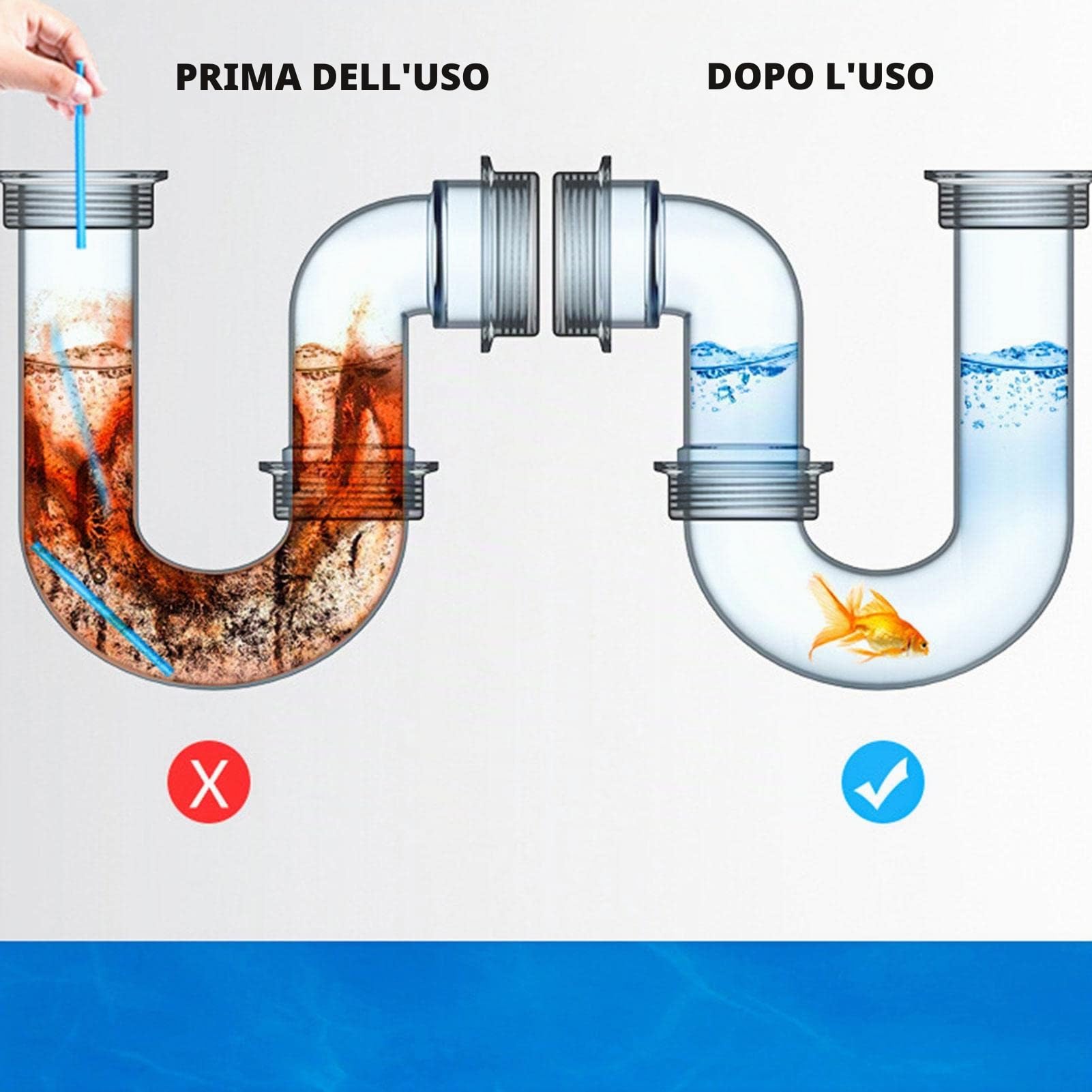 24 Pezzi Drain Sticks, Tubo Pulitore Detergente Cleaning Sticks Enzima, Mantiene Gli Scarichi Privo di Ostruzione E Odori per La Pulizia di Tubi di Scarico del WC, Cucina/Bagno