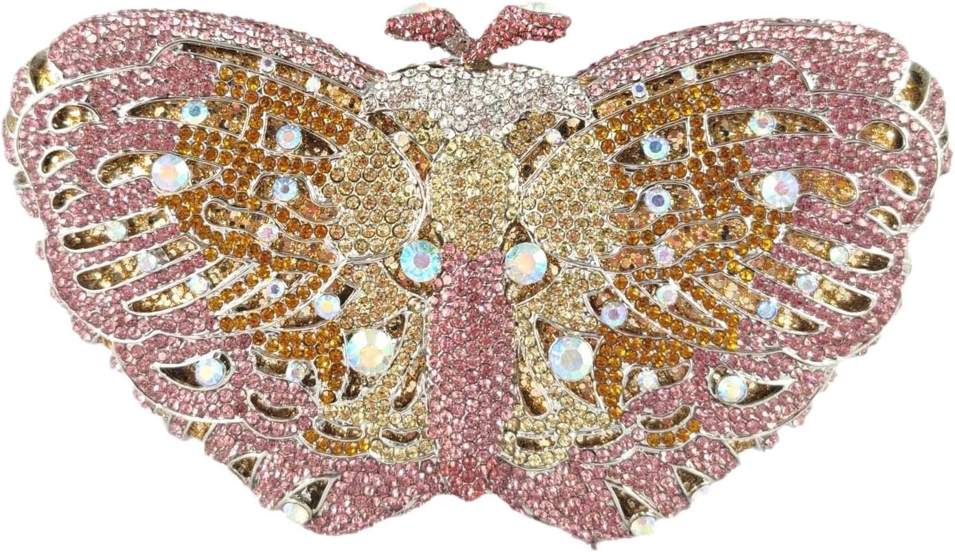 Boutique De FGG Mini Butterfly Clutch Minaudiere Bag Women Rhinestone Evening Handbags Bridal Wedding Crystal Clutch Purse Boutique De FGG Mini Butterfly Clutch Minaudiere Bag Women Rhinestone Evening Handbags Bridal Wedding Crystal Clutch Purse