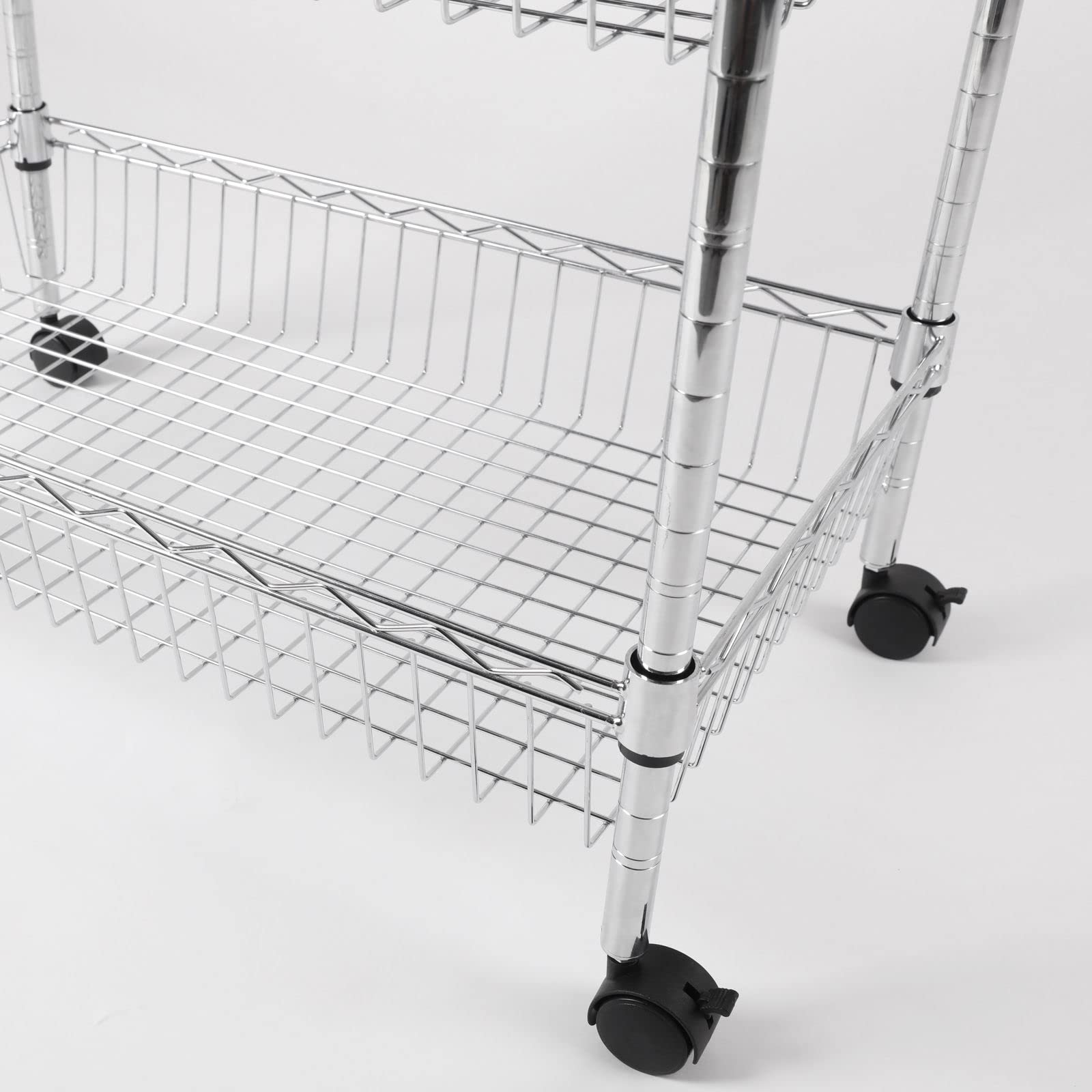 Brigros WeHome - scaffale in metallo cromato componibile disponibile in diversi modelli e colori, con ruote, per arredo caso, ripostigli, garage, cucina e camerette