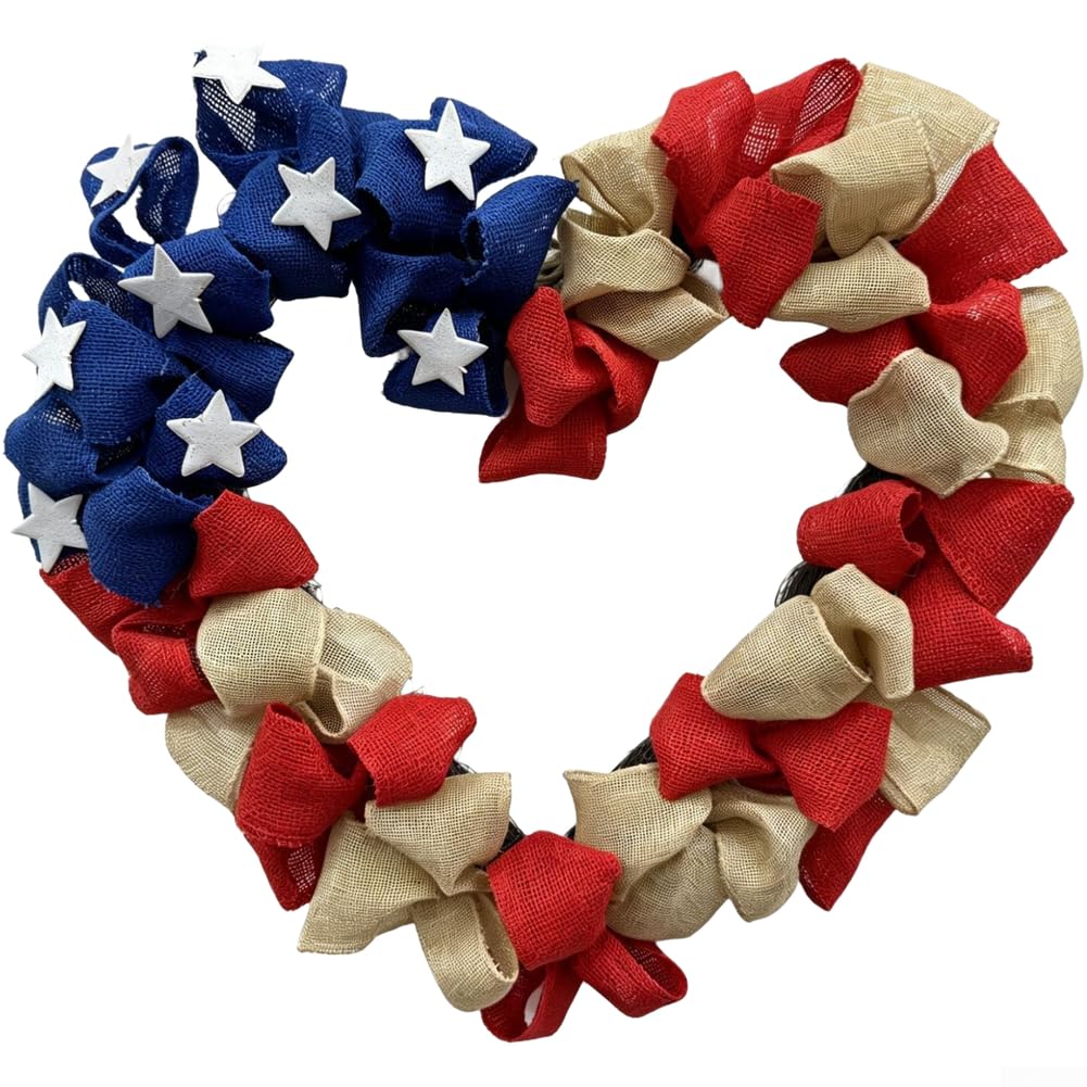 Couronne florale patriotique pour porte d'entrée sans abîmer vos supports