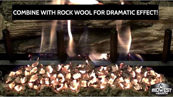 Midwest Hearth Platinum Embers and Rock Wool Bundle for Gas Logs and Fireplaces