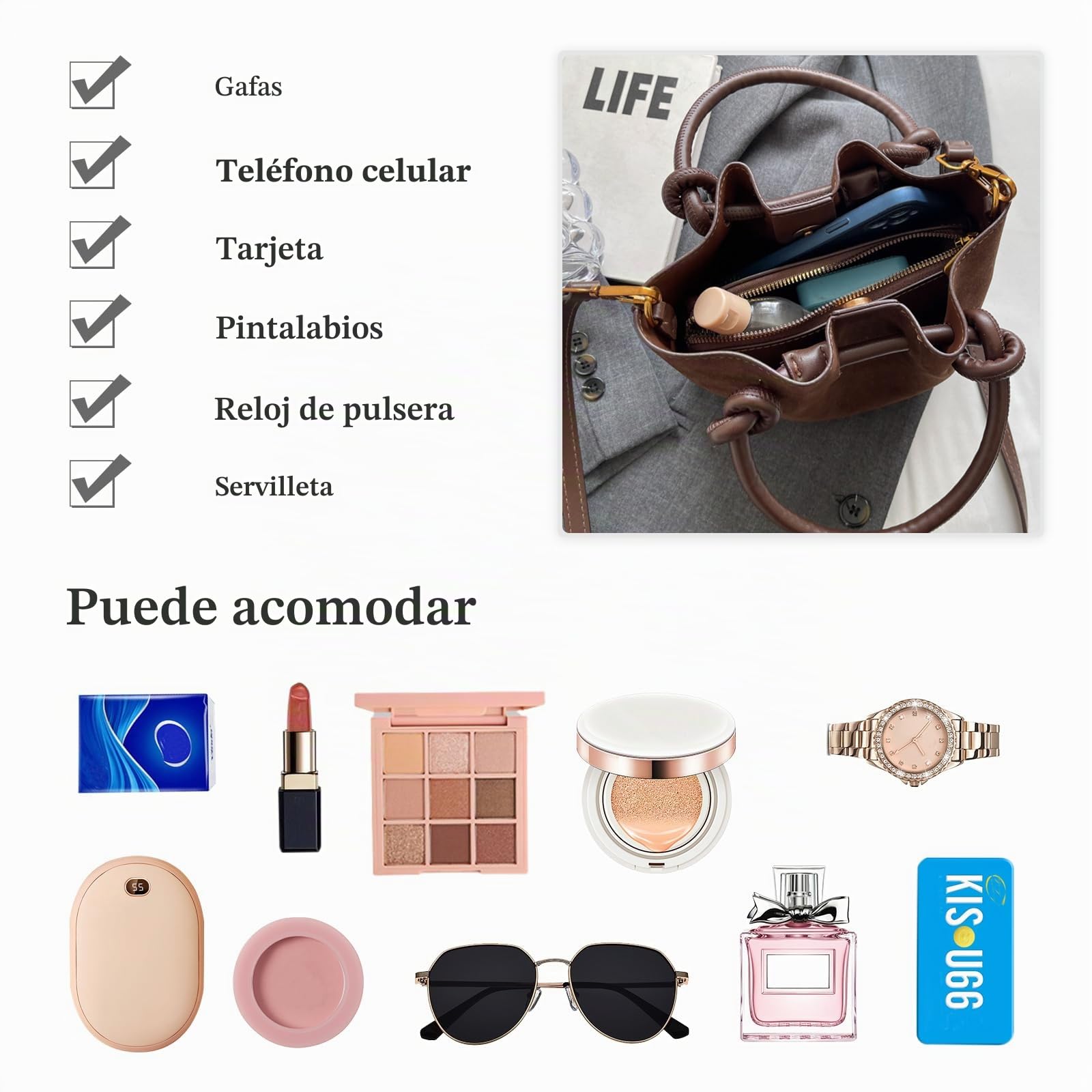 CORIOS Bolsa de Cubo con Cordóne para Mujer PU Cuero Bolso de Mano Impermeable Bolsos de Hombro Pequeña Bolsa Shopper Elegante Bolso Tote Moda Bolso Bandolera Trabajo Viajes Bolso Cruzados Marrón
