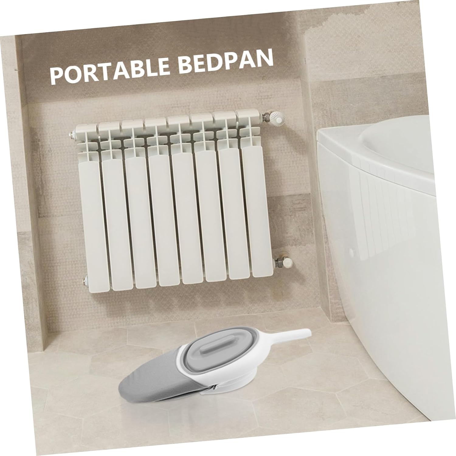 Ipetboom Disability Bedpan for Elderly Plastic Urinal Bedpan Lid Portable Toilet for Home and Hospital