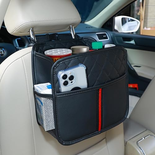 Organizador de respaldo de asiento de automóvil con bolsillos de almacenamiento, paquete de 2 organizadores de asiento de automóvil para colgar en