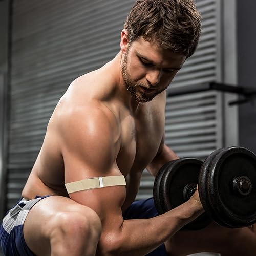 Miniatura 4 de Fitcent Banda de bíceps SuperKnit ajustable compatible con WHOOP 5.0 WHOOP One+PeakMG LIFE, bandas de bíceps de nailon suave con forma de U de acero