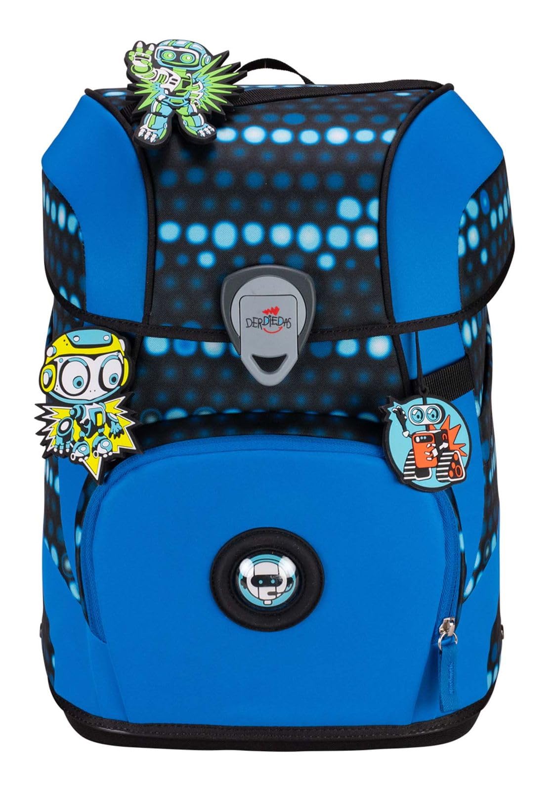 DerDieDas ErgoFlex Tiny Superflash Blue Robot - Juego de 5 Mochilas Escolares, Azul