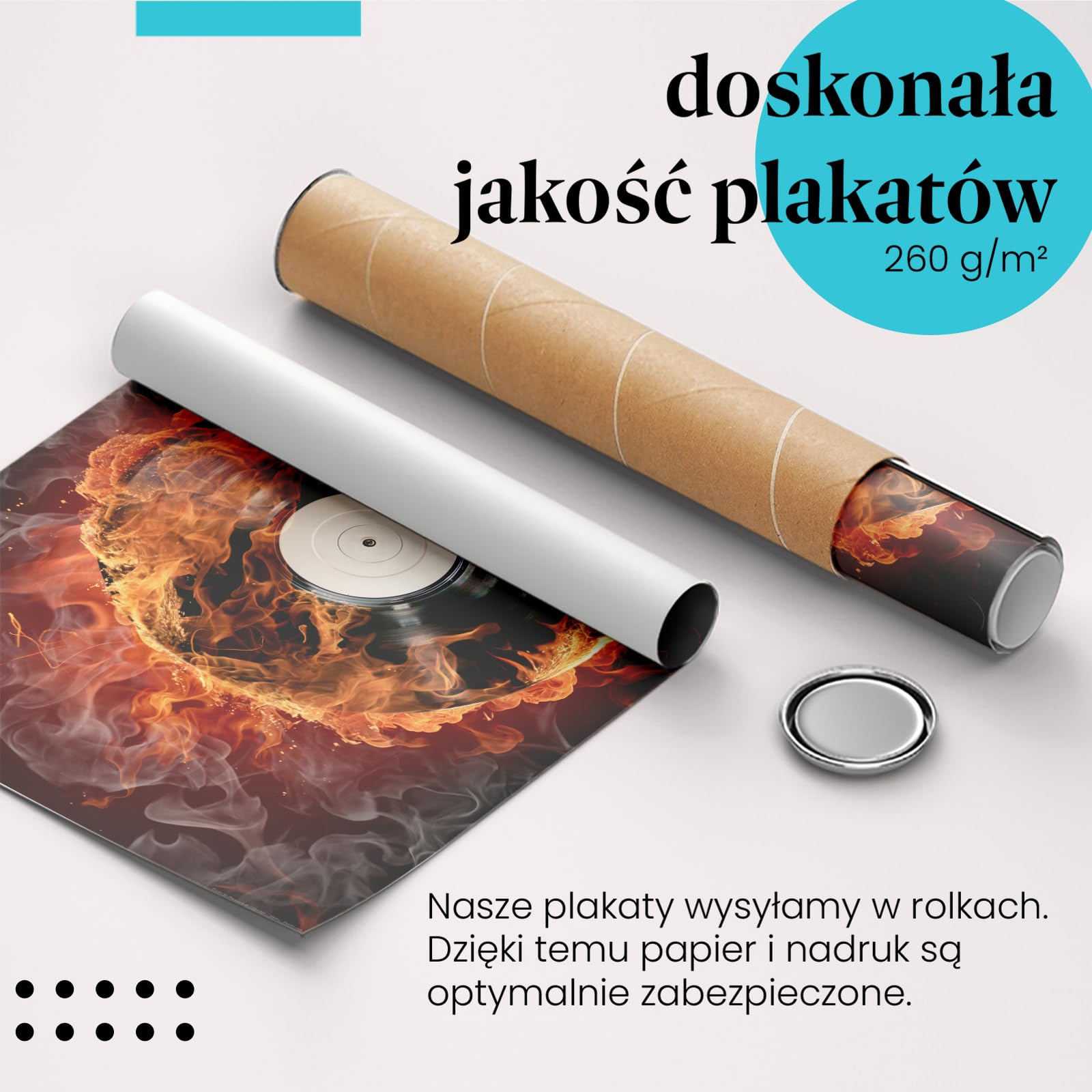Postereck - 0057 - Płonąca płyta winylowa, DJ, rock, muzyka, płomienie. Wydruk, Druk, Sztuka Ścienna, Dekoracja. - ekran - 75,0 cm x 50,0 cm