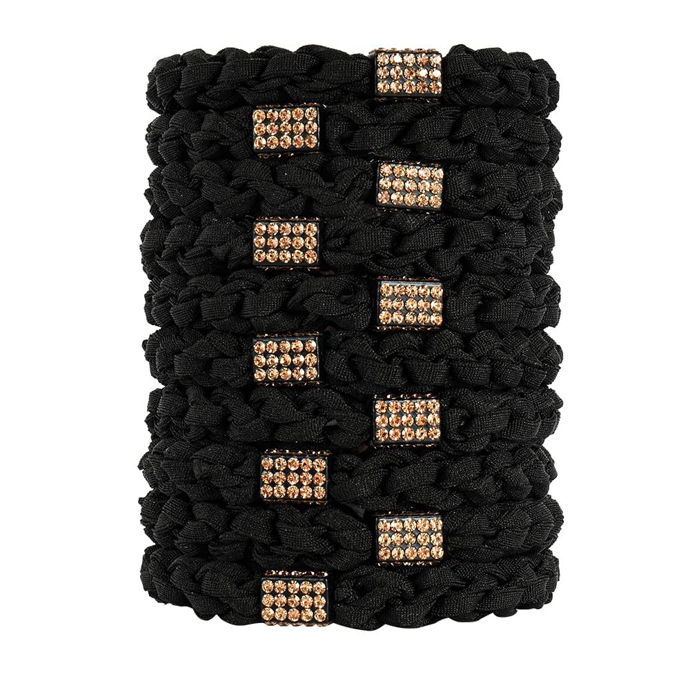 Black Hair Tie for Women - No Damage Elastic Ponytail Holder
