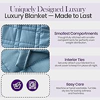 Vista 3 de Manta de lujo con peso refrescante de puntada reforzada con 100% viscosa de 300 hilos, derivada de bambú, mantas con peso de enfriamiento de 7 capas