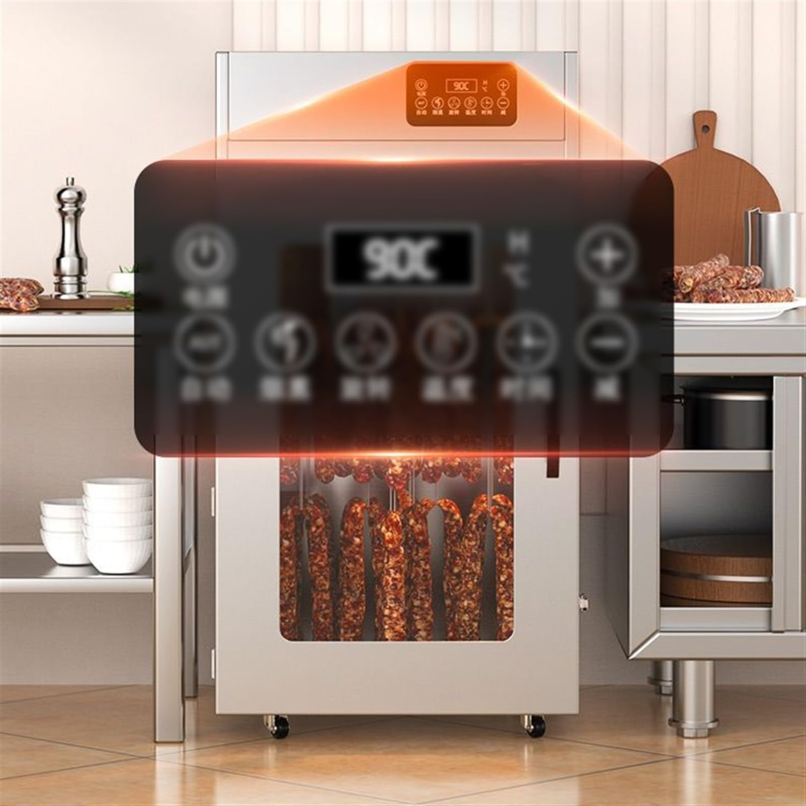Disidratatore Alimentare- Essiccatore Rotante for Carne di Pollo, Anatra e Pesce, Macchina for Salsicce, essiccatore for Pancetta for Uso Domestico Macchina per asciugare Gli Alimenti