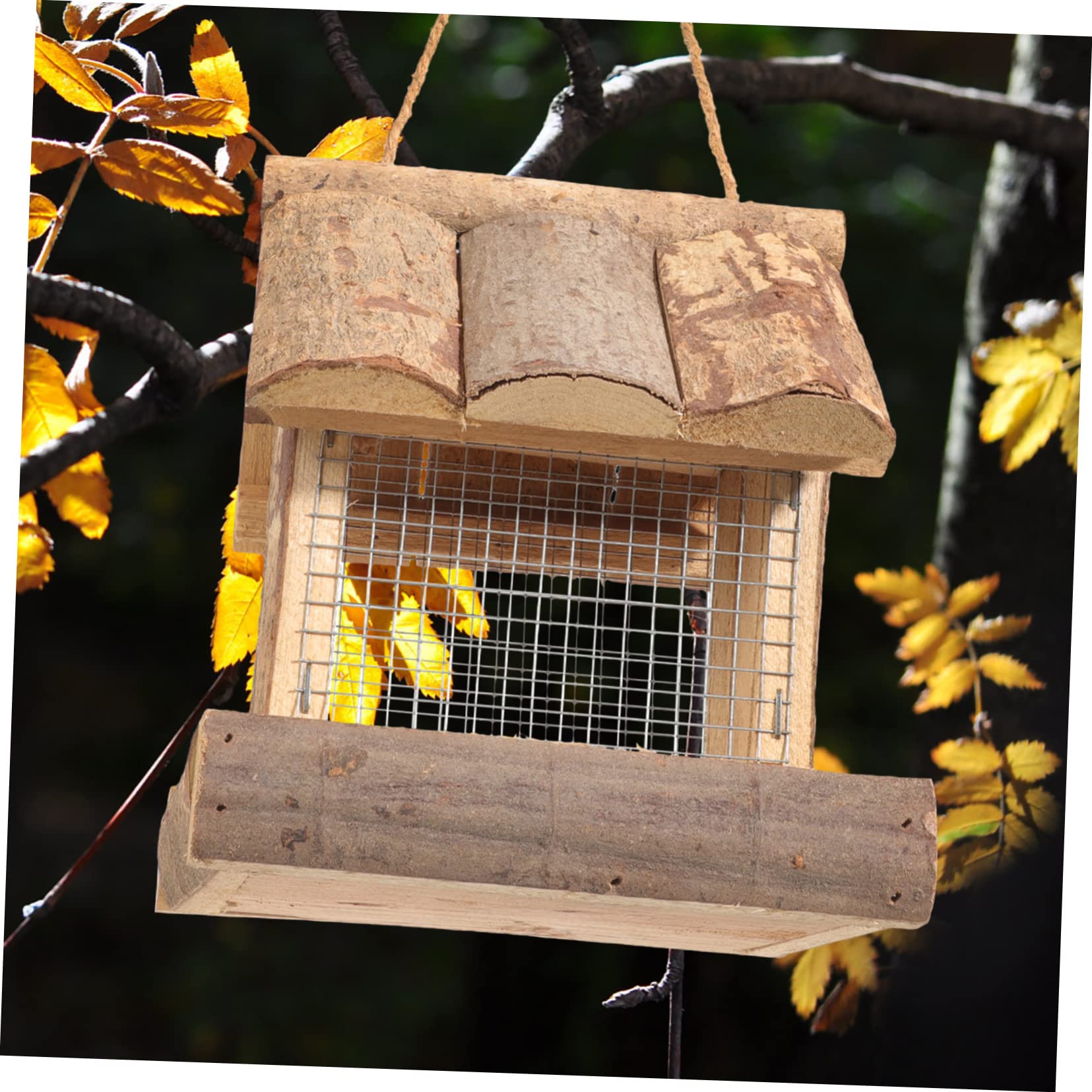 WOONEKY Mangeoire Suspendue pour Oiseaux Conteneur de Nourriture Réutilisable Accessoire Pratique pour Oiseaux Design Durable et Étanche pour Budgerigar Canari et Perruche