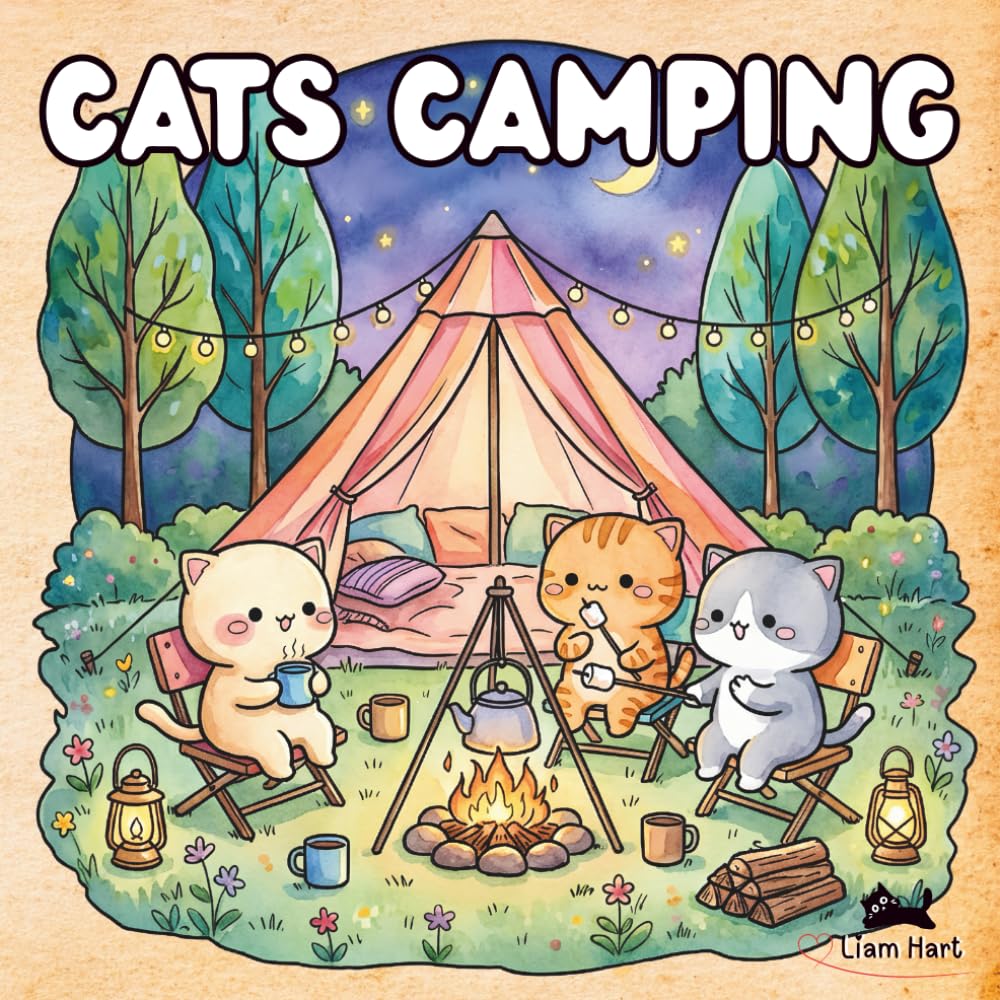 Cozy Cats Camping Coloring Book: Cute & Cozy Camping Scenes with Adorable Cats for Relaxation and Mindful Coloring (Cozy Cat Coloring Book Series)