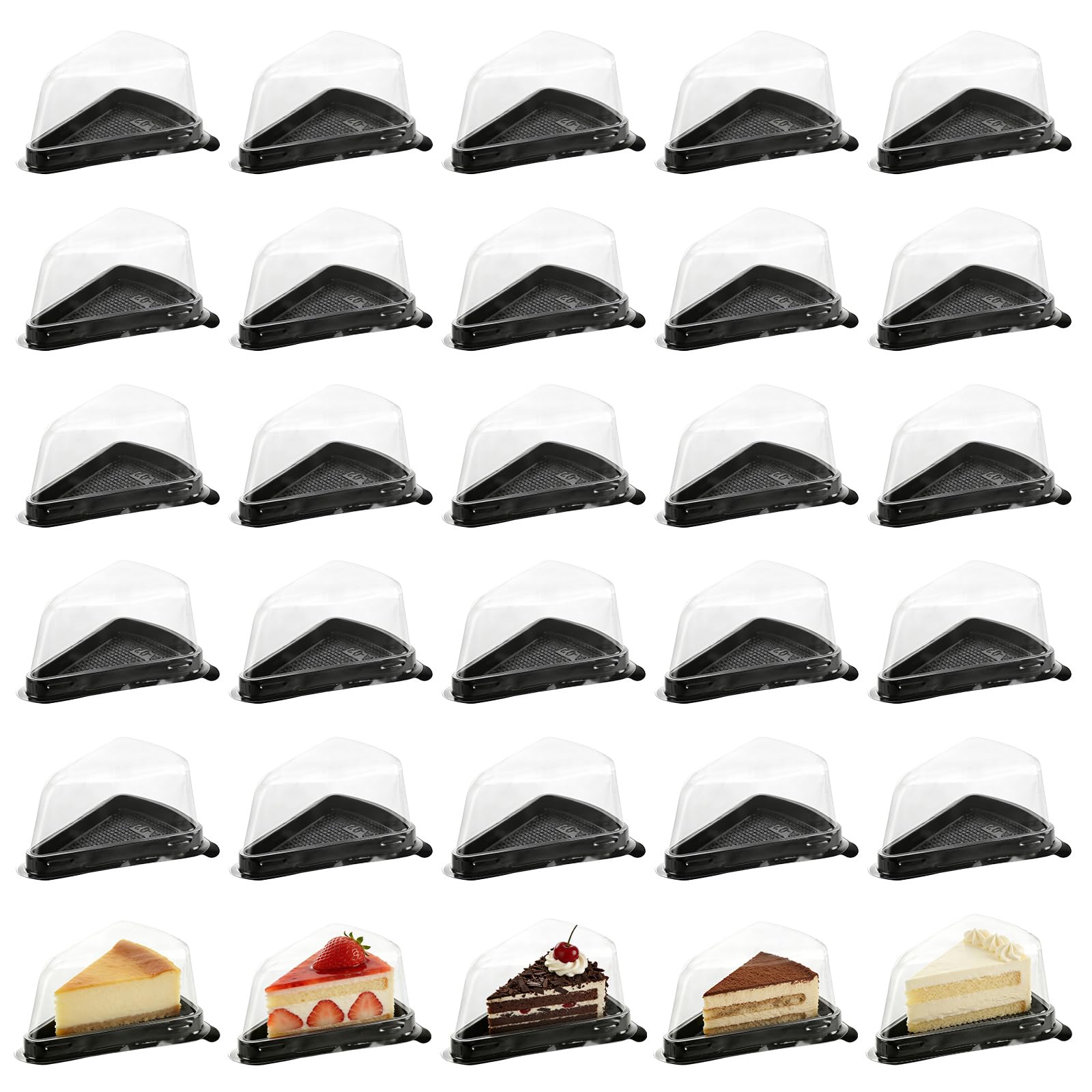 AZKEEGRE 100 Pcs Triangular Cake Slice Boxes, Individual Cake Portion Box