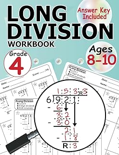 Long Division Workbook Grade 4: 4th Grade Math Workbooks Long Division: With & Without Remainders (Scaffolding Exercises Sheets) Divide Two Digit, ... Pages for Kids (Ages 8-10) KS2 Year 4