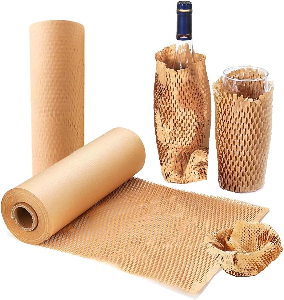 Honeycomb Cushioning Wrap Paper,Eco-Friendly Kraft Perforated Packing Roll 15" X 98' Biodegradable & Fully Recyclable for Packing & Moving Void Fill Paper (Kraft, 15" X 98') : Office Products