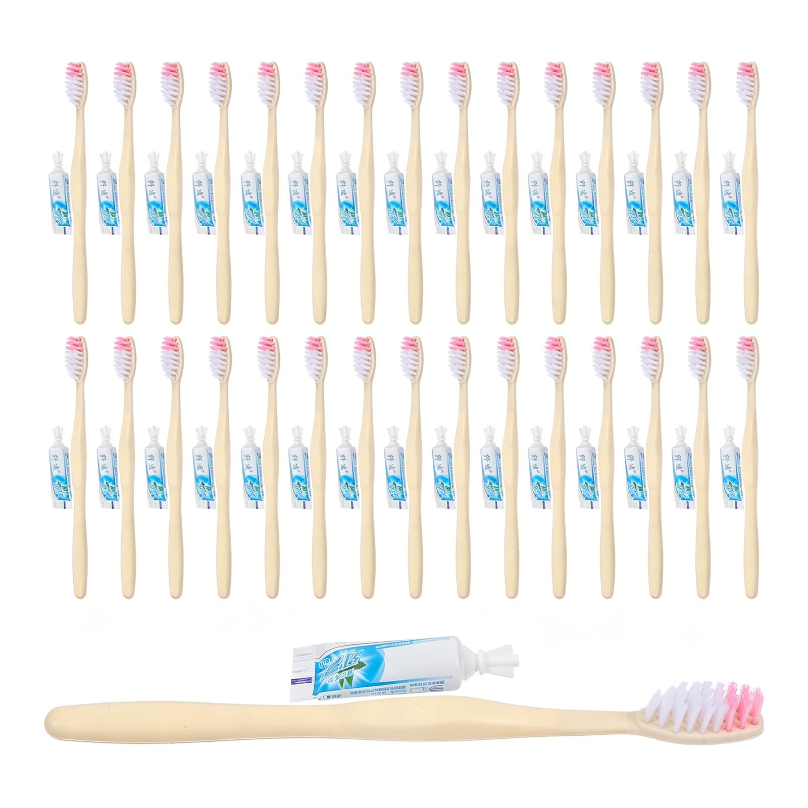 POPETPOP Spazzolini da Denti Usa e Getta Singolarmente Confezionati 100 Pezzi con Dentifricio Stili in Portatile Set da Viaggio per Hotel e Outing