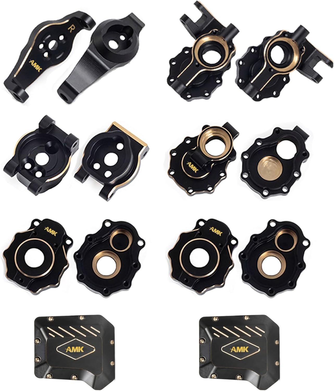 8 in 1 TRX4 Brass Weights Set TRX6 Wheel Counterweights Portal Axle Updating Accessorise for 1/10 RC Crawler TRX4 Upgrades (8 in 1 Set)