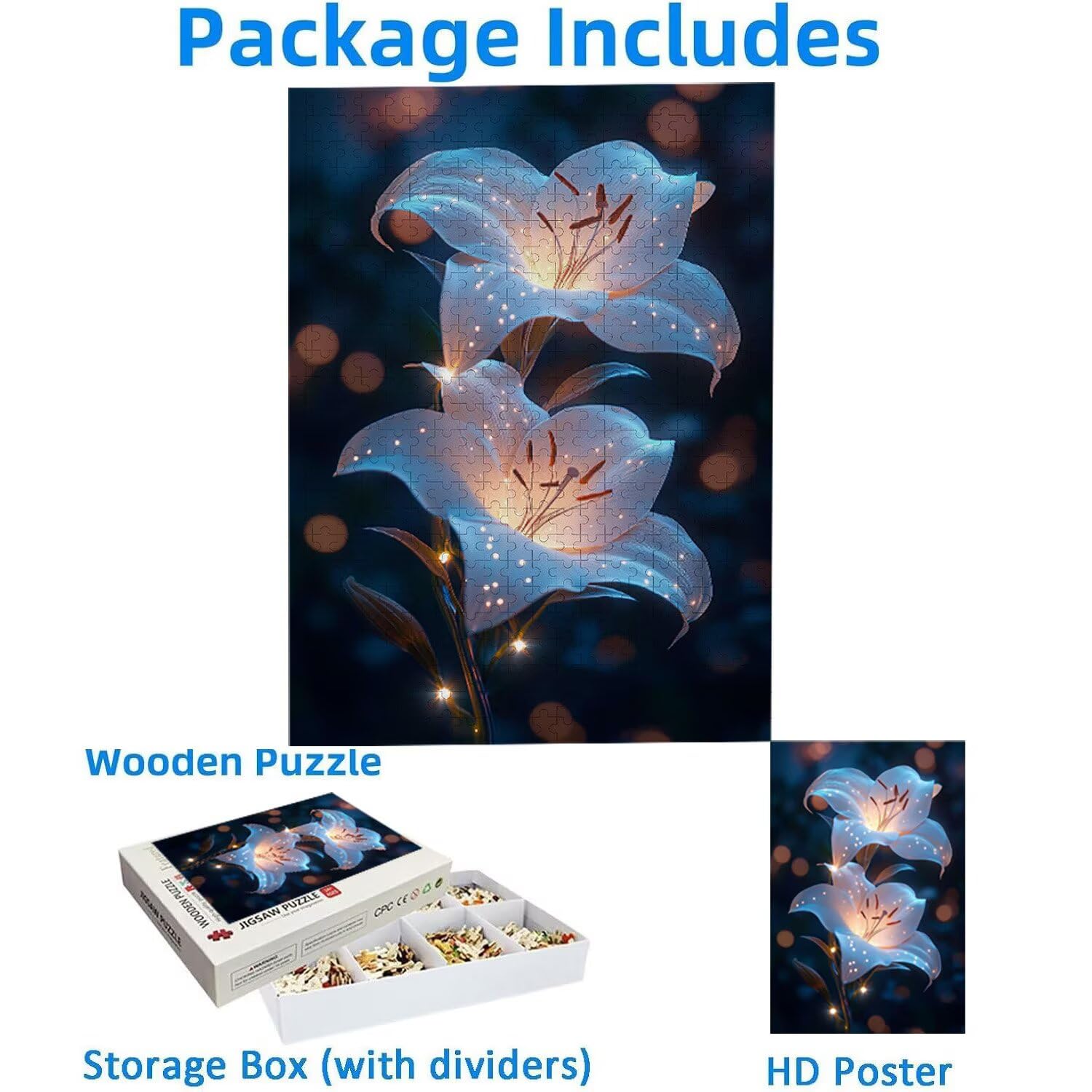 Puzzle 3000 elementów, puzzle dla dorosłych, wyzwanie puzzle, puzzle dla całej rodziny, napis na plecach, prezenty dla mężczyzn kobiet, temat: (Dream flowers) z-602
