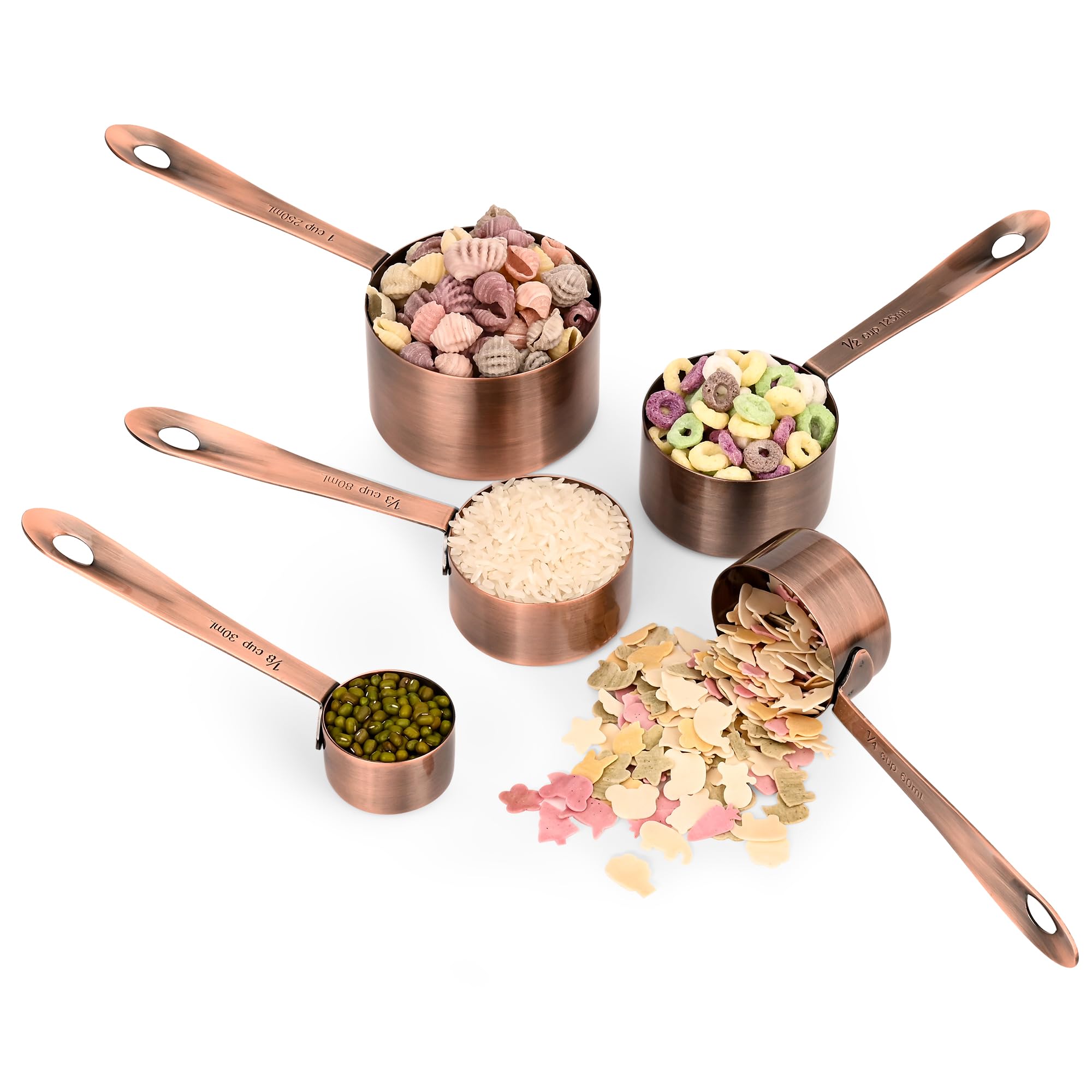 IFFMYJB Copper Plate Measuring Cups and Spoons Set of 12, Copper Measuring Cups and Spoons Set with Leveler, Stainless Steel Measuring Spoons & Cups for Dry & Liquid Ingredients During Kitchen&Baking