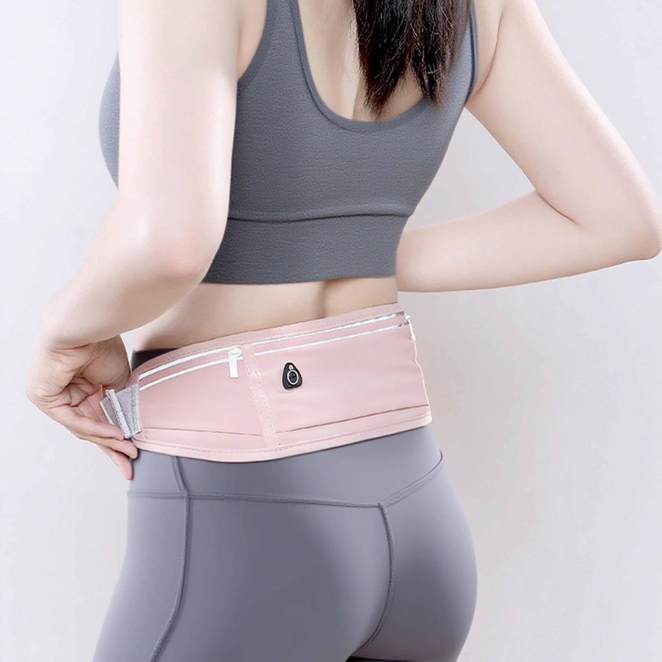 Marsupio Donna Piccolo Leggero Sportivo con Striscia Riflettente, Nero