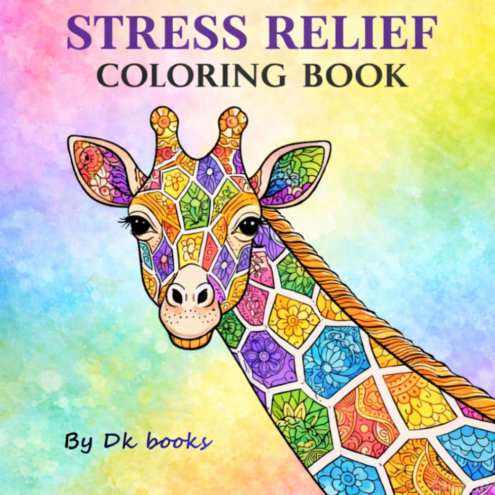 Stress relief coloring book - Mindfullness coloring book: Bold and easy coloring book - Animal activity book