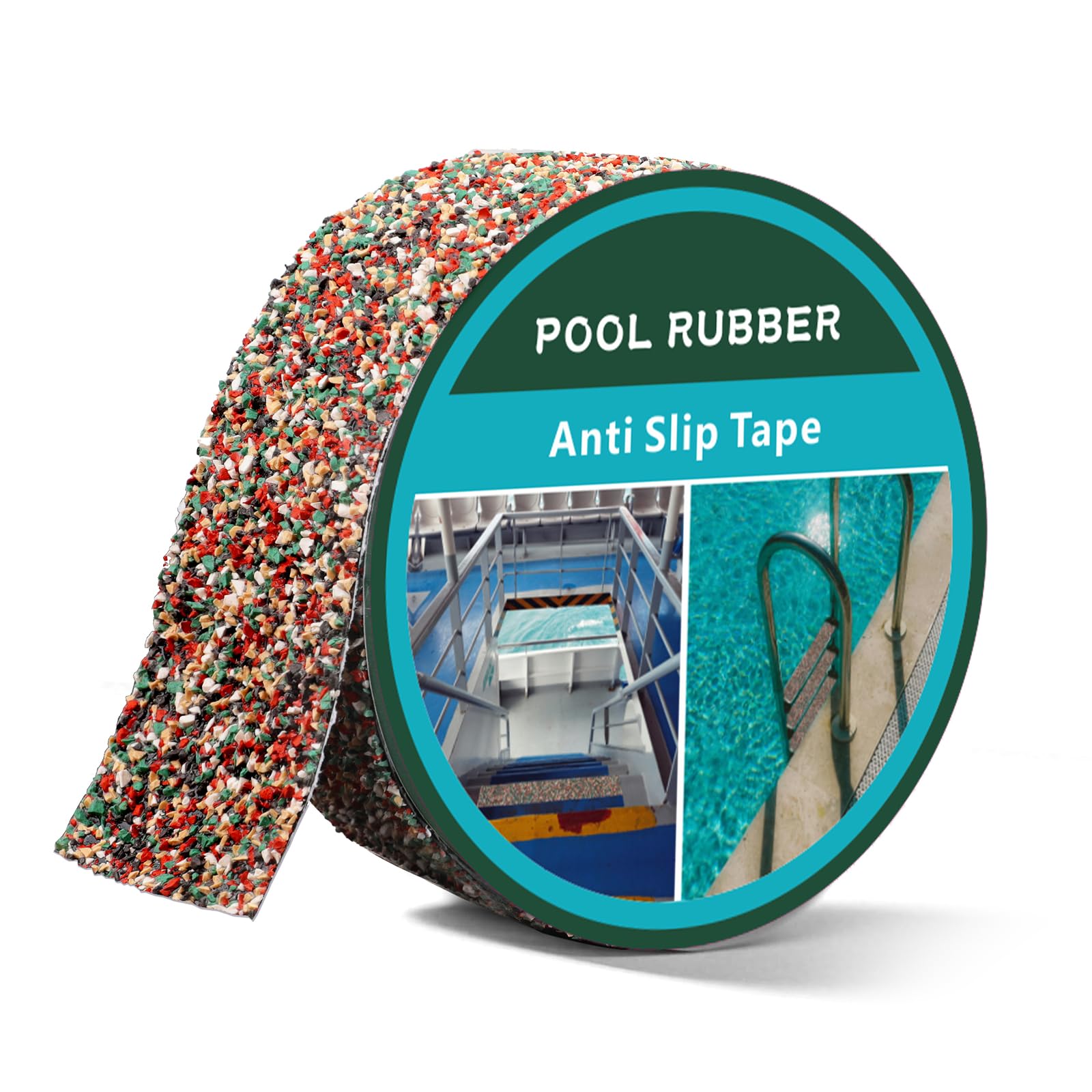 Cinta antideslizante de goma para piscina, 5 cm x 4,5 m, impermeable, antideslizante, ideal para la seguridad de los pies descalzos cerca de piscinas, escalones y rampas