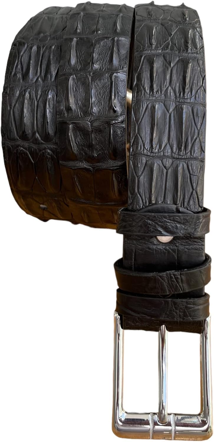 Genuine Alligator leather hornback back bone belts buckle for men, real crocodile skin Men's belts, strap width 1.57"