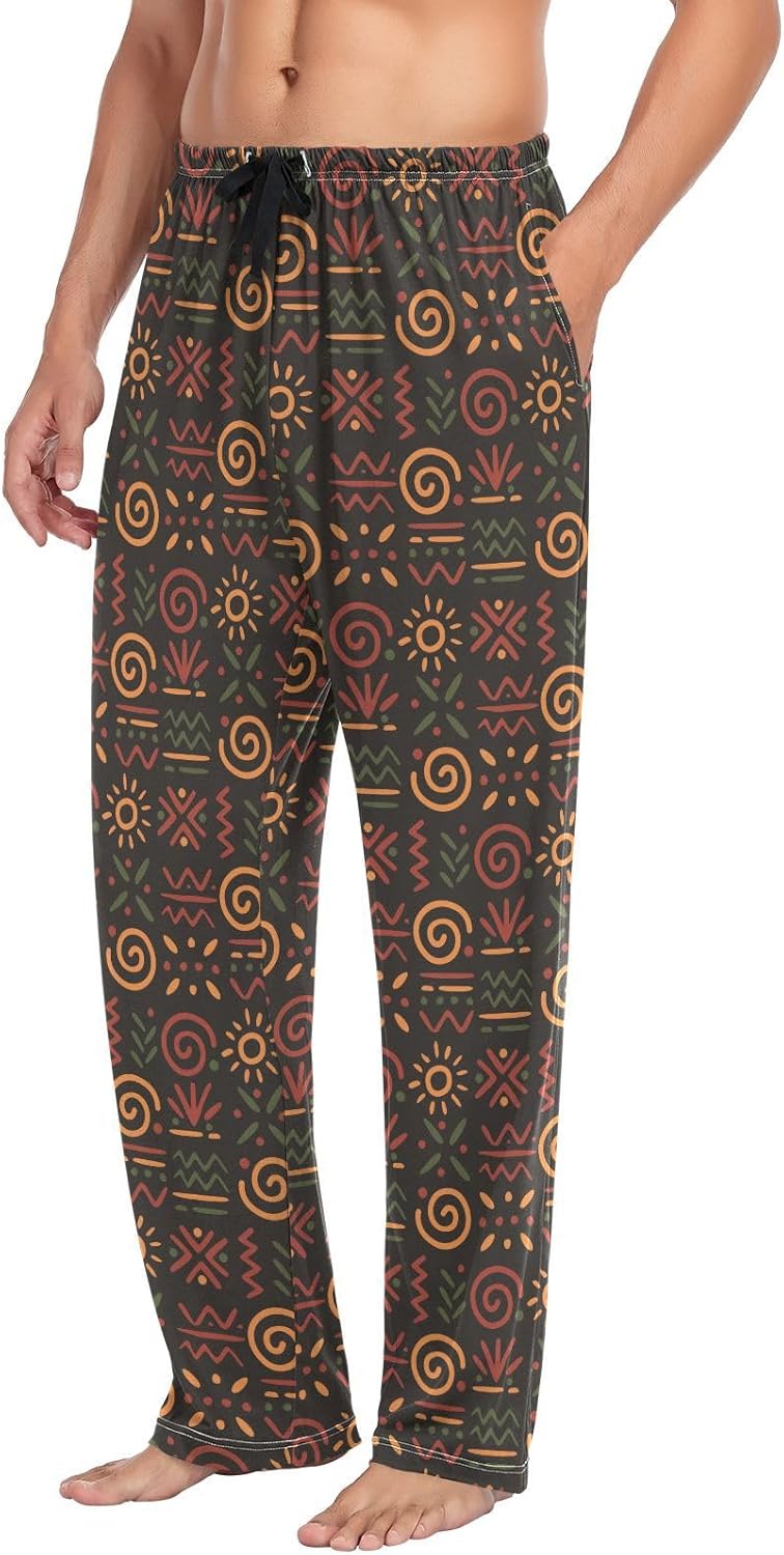 Kwanzaa Red Pajama Pants Mens Lounge Pants Soft Men Pajama Bottoms with Pockets Drawstring - Image 4
