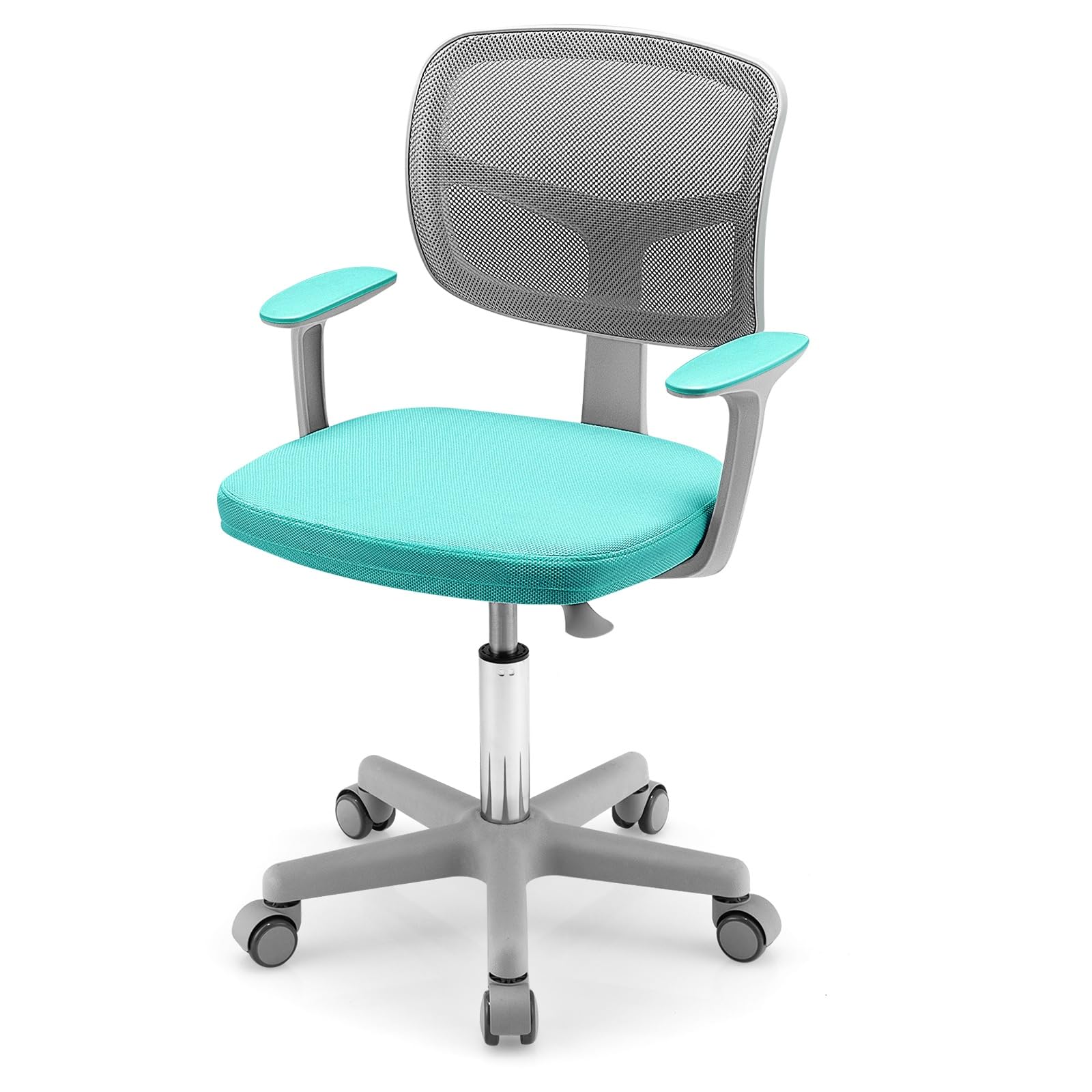 GOPLUS Silla de escritorio para niños, altura regulable, altura del asiento: 40-54 cm, silla de oficina infantil con respaldo, cojín extraíble, silla giratoria ergonómica juvenil para 3-10 años