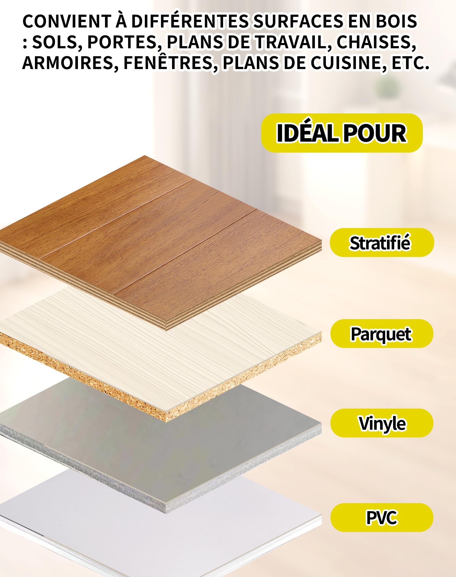 Lot de 15 kits de réparation de sol en vinyle, vinyle PVC et plastique - Kit de réparation pour parquet stratifié, parquet, bois et vinyle, 11 couleurs - Cire dure