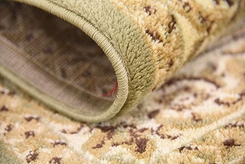 Miniatura 10 de Unique Loom - Alfombra clásica tradicional, colección Versalles, Polipropileno, Verde claro