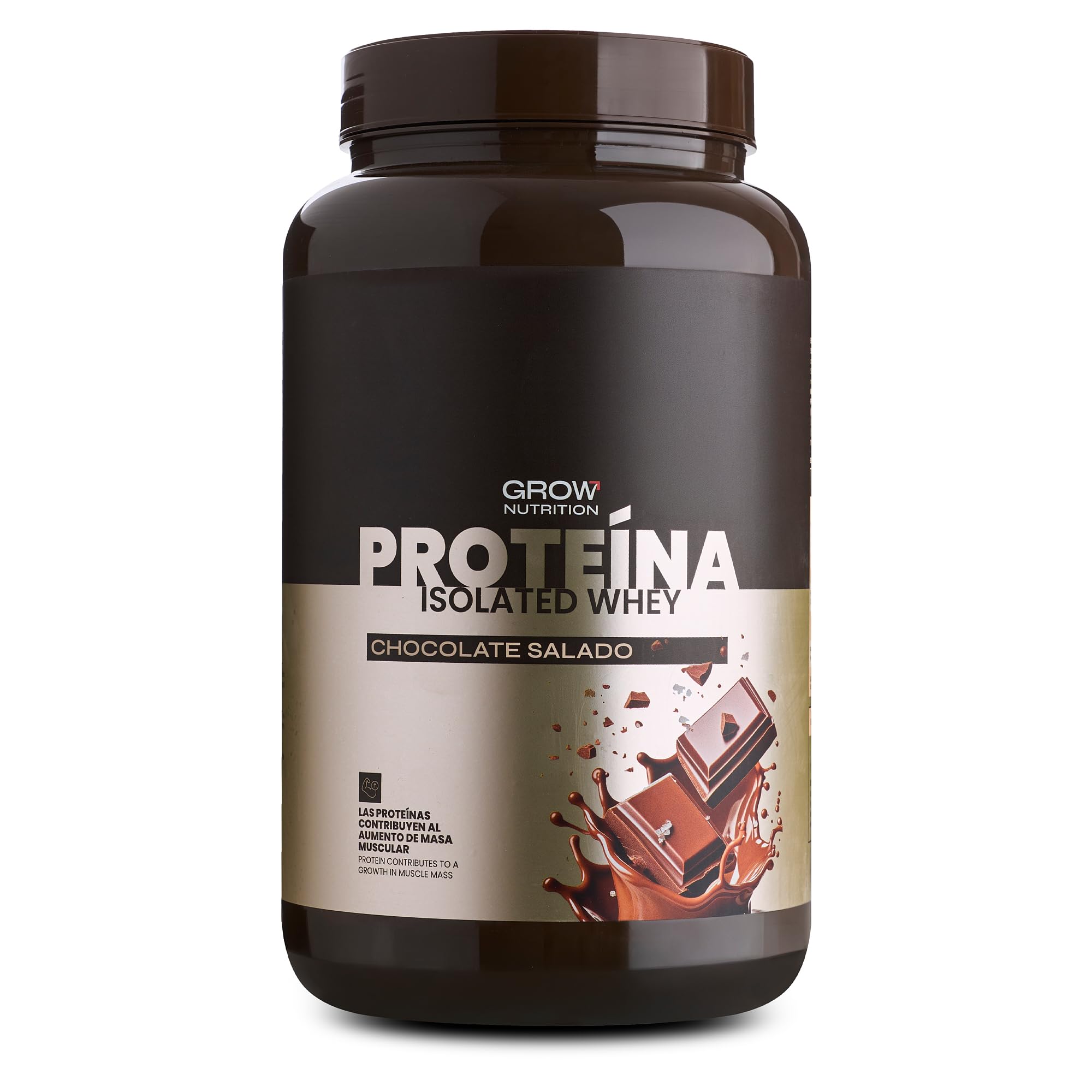 Grow Wellness - Proteina Aislada sabor Chocolate Salado | Ingredientes Premium | Envase de 1 Kg