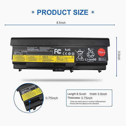 Miniatura 3 de 0A36303 0A36302 - Batería para portátil compatible con Lenovo ThinkPad T430 T530 W530 T420 T410 T520 T510 W510 W520 L412, 42T4751 42T4793 42T4793 5