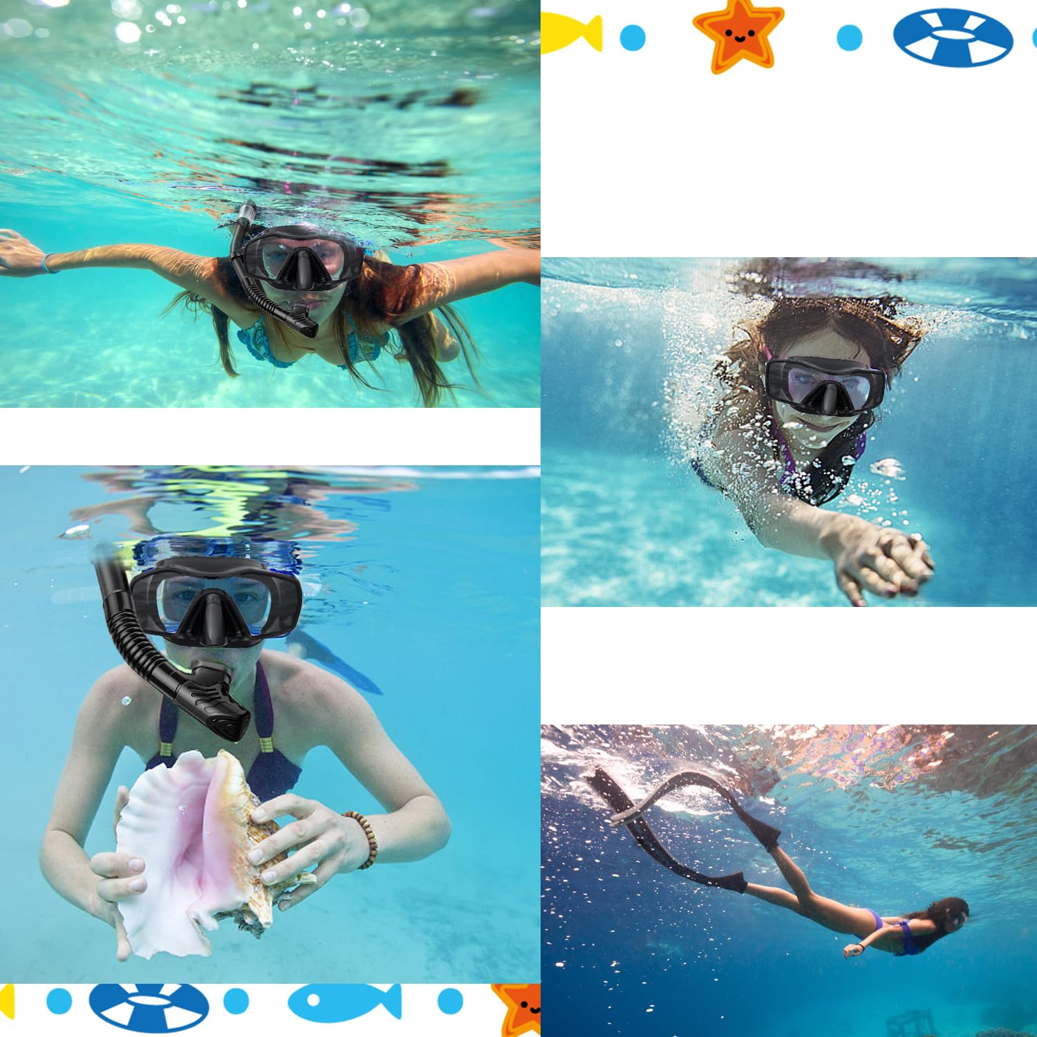 Maschera Subacquea Adulti, Maschera Snorkeling Adulto con Boccaglio, Maschera Subacquea per Adulti, Maschera per Immersioni, Maschera e Boccaglio Snorkeling, per Immersioni, Apnea e Snorkeling
