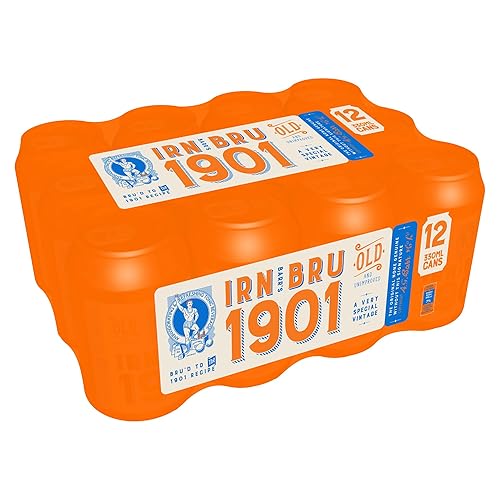 IRN-BRU 1901, 12 Pack A Very Special Vintage Recipe, No Caffeine, Full Sugar, Taste The First Ever IRN-BRU Recipe - 12 x 330ml Cans - Original 1901 - Full Sugar - 330ml - 12 Cans