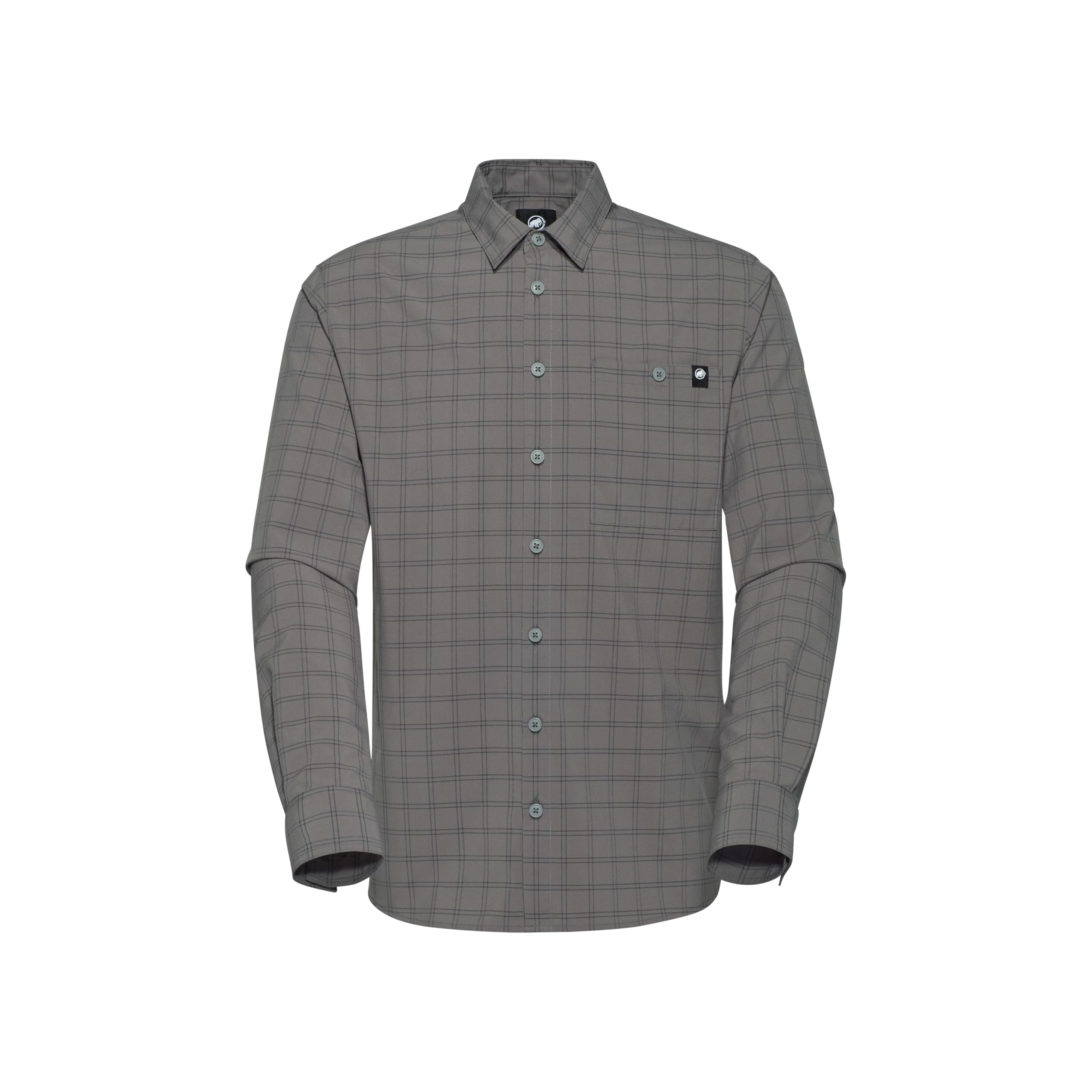 Mammut Lenni Longsleeve Shirt Men – Koszula Trekkingowa Męska | Długi Rękaw, Ochrona UV, Szybkoschnąca i Oddychająca | Rozmiar L, Stalowy-czarny