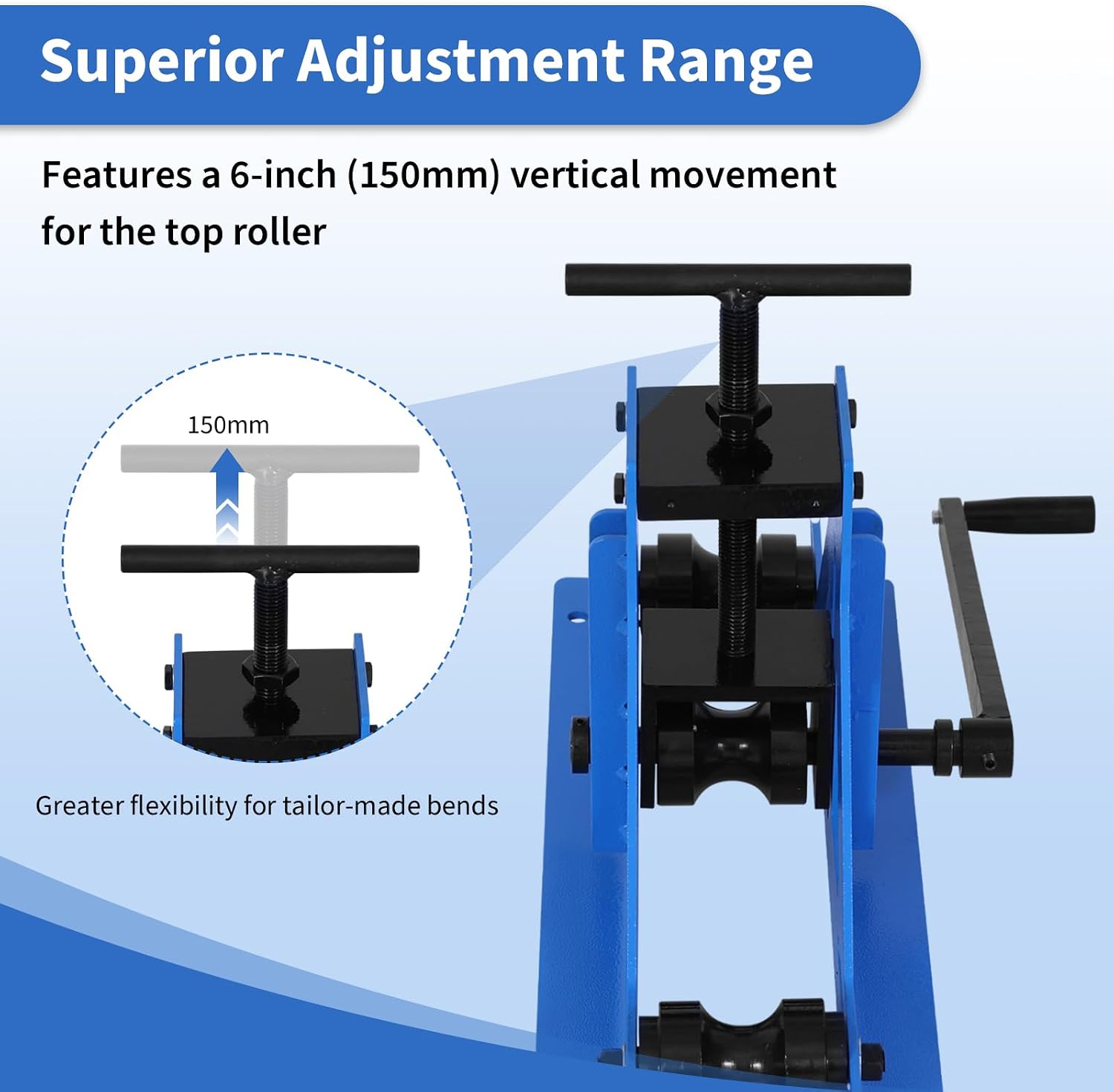 ETOYA Manual Pipe Roller Bender for Round & Square Tubes, Tube Roller bender Pipe Rolling Machine, Metal Pipe Bending Tool for Steel, Copper, Aluminum