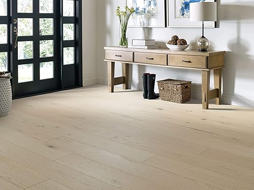 Miniatura 5 de Shaw SW715 Sanctuary Hickory 6-3/8 pulgadas de ancho con alambre cepillado de alambre de madera dura con acabado ScufResist Platino/repelente al