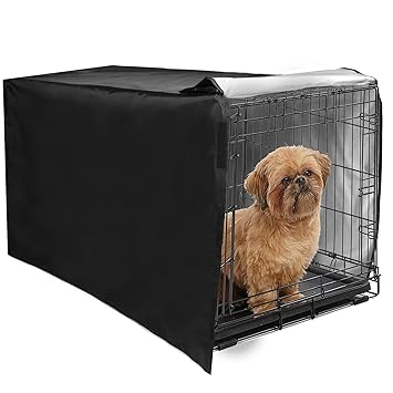 VOUVOU Privacy Dog Crate Cover Waterproof Night Cover Sleep Helper Windshield Dust-Proof Four Door Dog Cage Cover Breathable Washable Dog Crate Cover for Pets