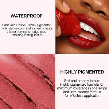 Genli Lifter Glaze Oil Balm, Genli Lip Balm Lipstick, 2 in 1 Set Lip Liner Moisturizing Shine for Women (02#)