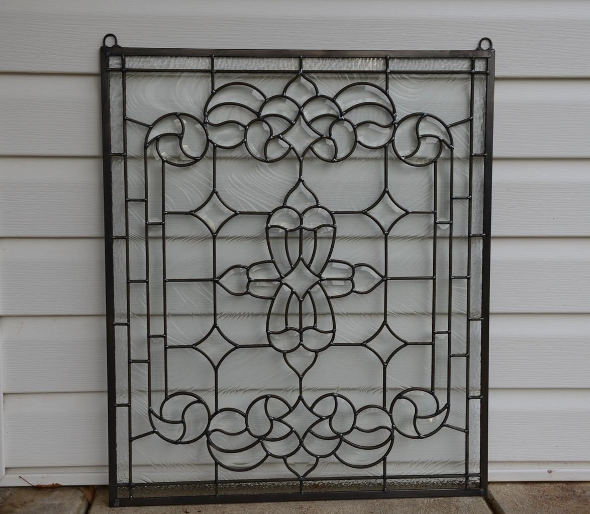 Stunning Tiffany Style Stained Glass Clear Beveled Window