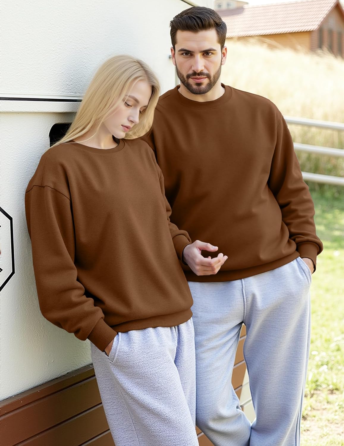 JMIERR Men's Casual Long Sleeves Crewneck Sweatshirts Cotton Pullover Sweatshirt for Men - Image 6