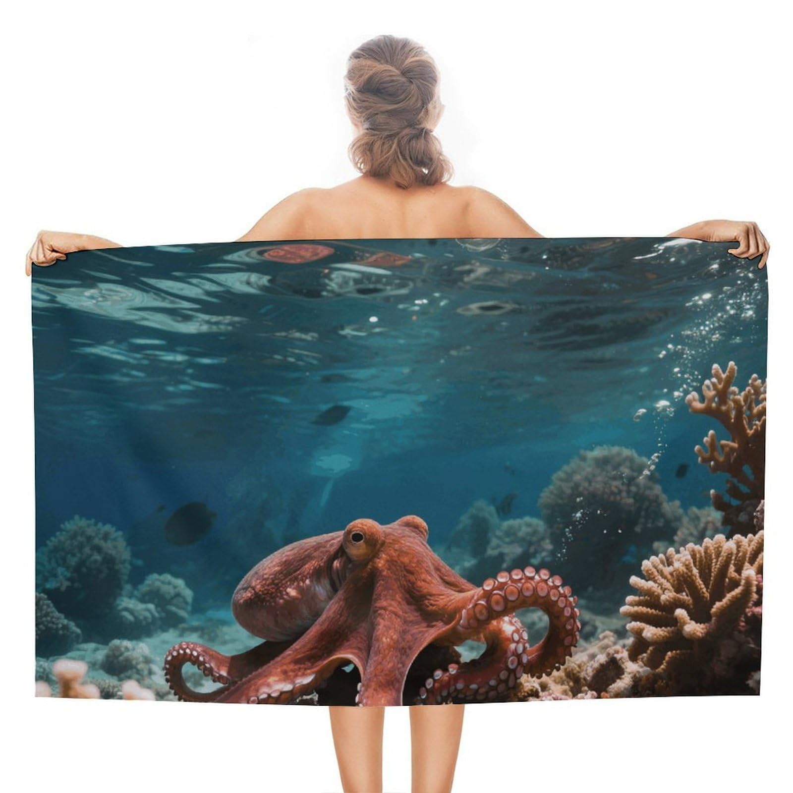asbwuo Octopus Beach Towels Extra Large Quick Dry Absorbent