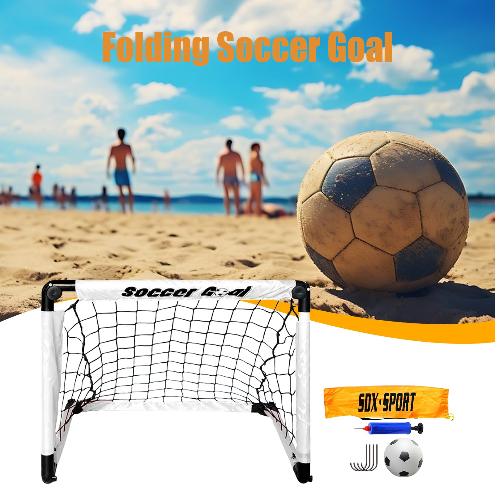 Red de fútbol portátil para niños – Portería de entrenamiento al aire libre con bolsa de transporte | Red ligera de ejercicio de fútbol para patio trasero, parque, entrenamiento deportivo, juegos