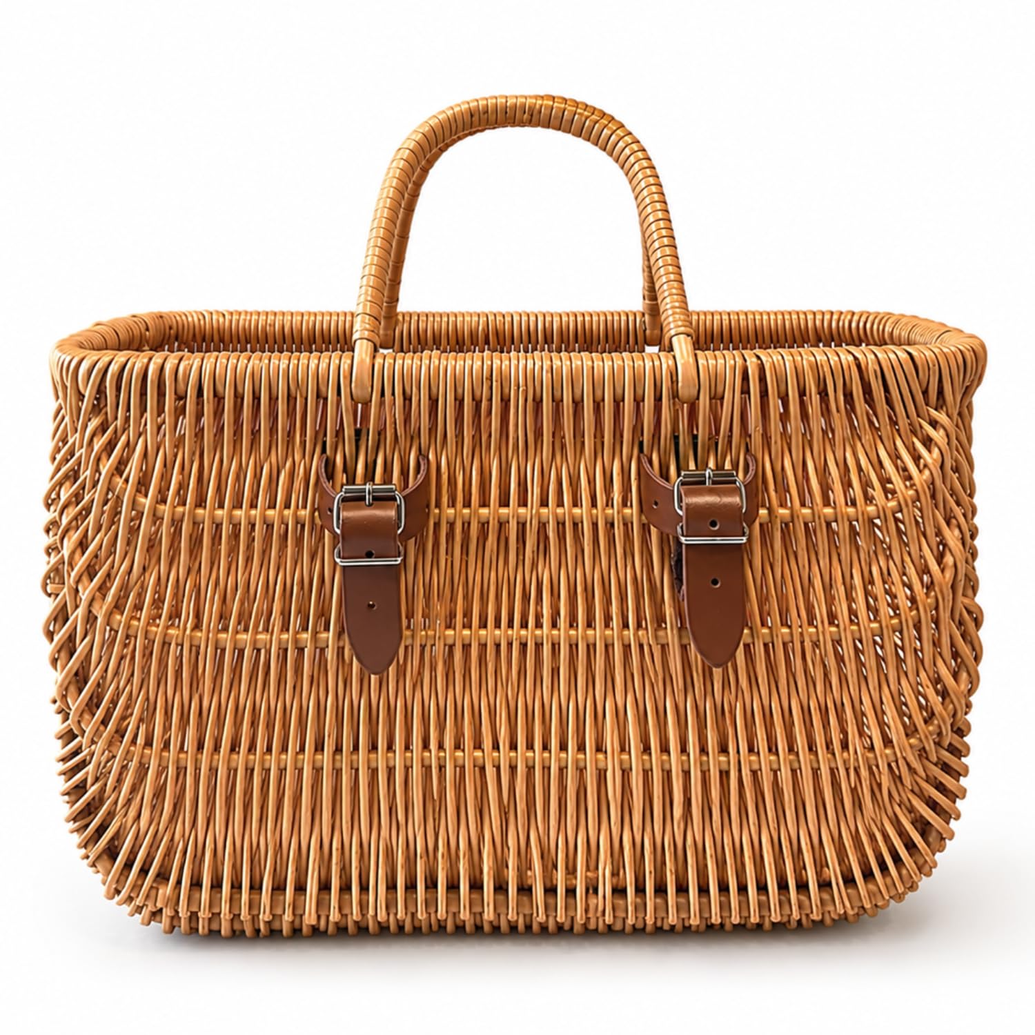 e-wicker24 Panier, Panier pour Un vélo, vélo Panier à vélo Vintage Style rétro, avec Panier à vélo en Osier pour Guidon, Transporter en Osier pour Un vélo