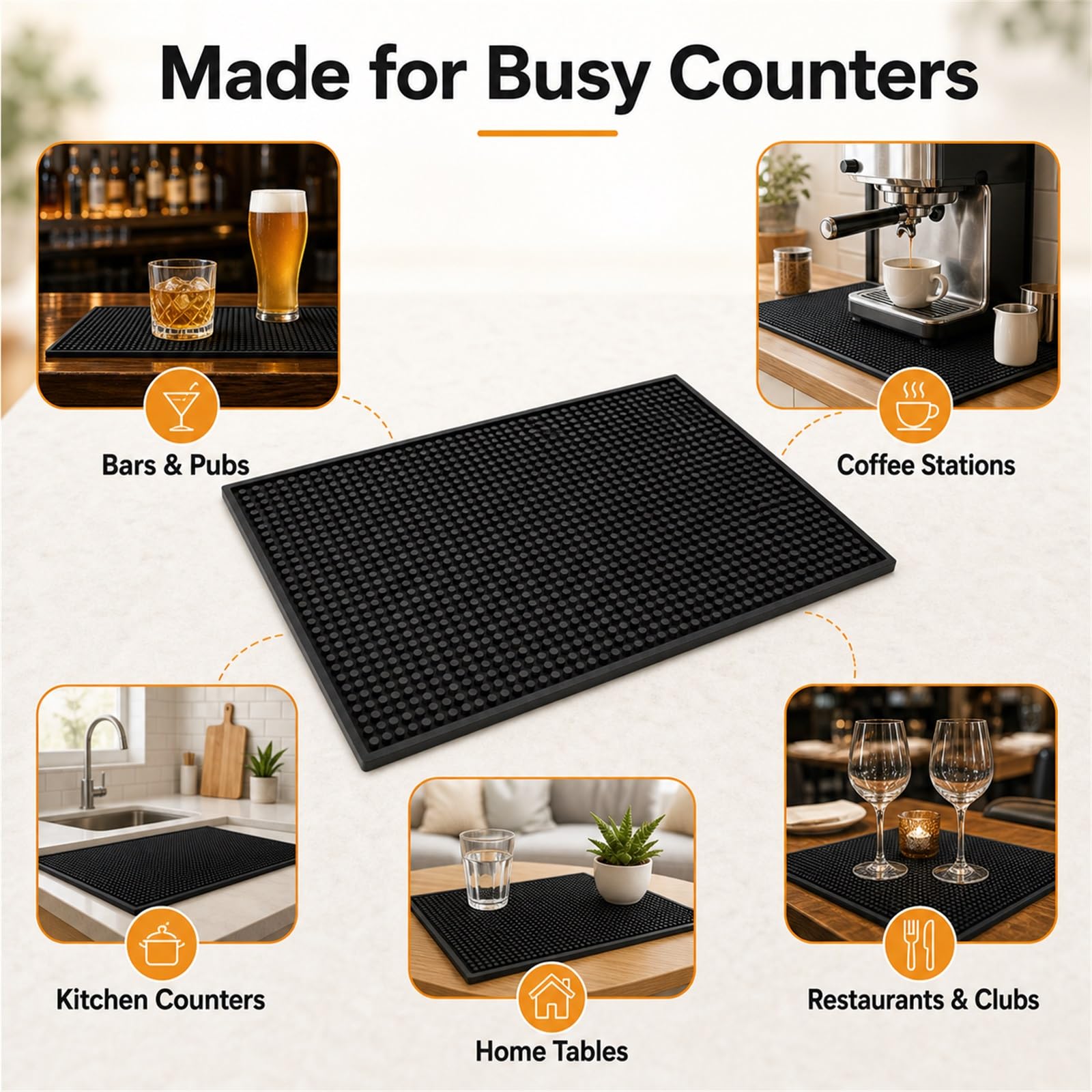 Alfombrilla para Barra de Bar,Alfombrilla escurridora para vajilla,Alfombrilla de Bar Resistente al Caliente,Alfombra de Goma Impermeable,Secado rápido,para Bare,mostradore y Barra