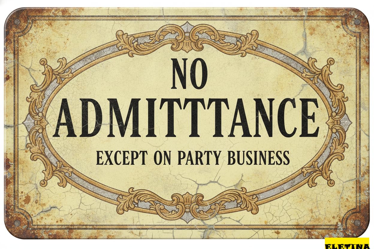 Personalized Sign for Man Cave Gimipat Aluminum No Admittance Except On Party Business, 12inx8in Door Gift Lotr Fans, Metal Age Great Tin Private Property Decorative