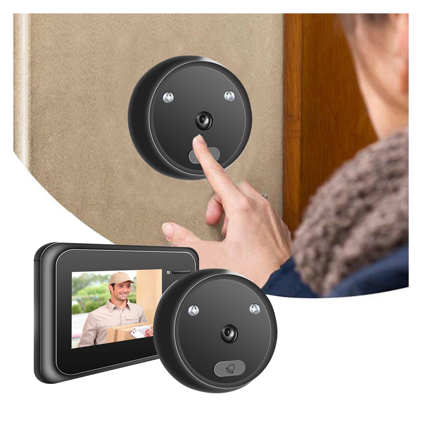 Cyfrowy Wizjer Dzwonek Do Drzwi 2.4 Cal Ekran IR Night Vision Elektroniczny Kamera Strona Główna Na Zewnątrz Dwukierunkowa Transmisja DźWięKu(Standard no Card)